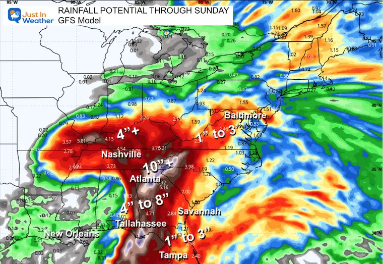 September 25 hurricane helene rainfall US