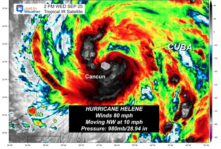 September 25 Hurrcane Helene Satellite Wednesday afternoon