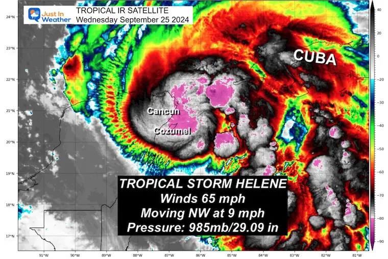 September 25 tropical storm helene satellite Wednesday Morning