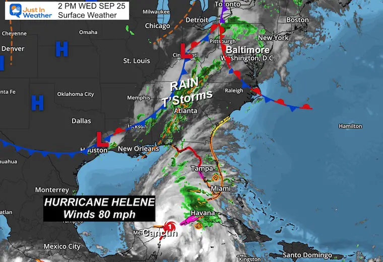 September 25 weather storm surface map