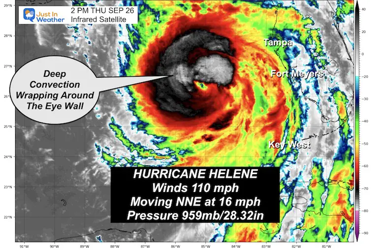 September 26 weather Hurricane Helene IR Satellite Thursday afternoon