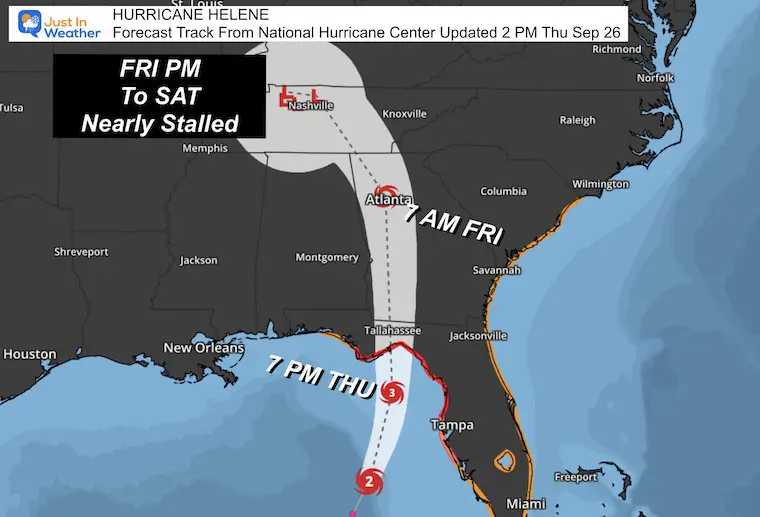 September 26 Hurricane Helene Forecast Track update NHC