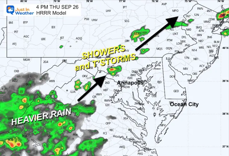 September 26 weather rain radar forecast Thursday afternoon