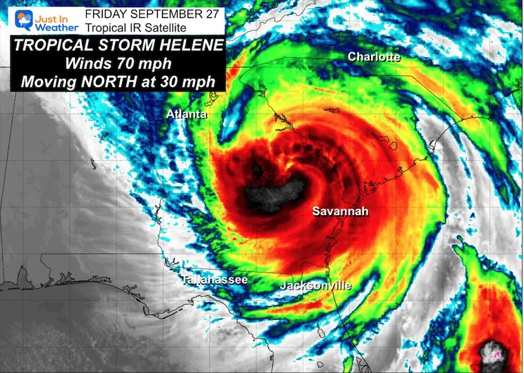 September 27 tropical storm Helene Friday morning