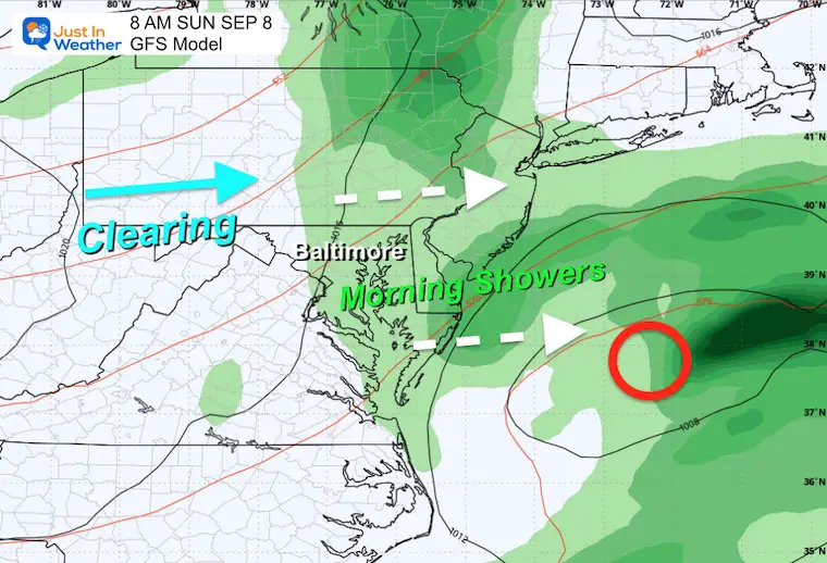 September 3 weather forecast rain Sunday