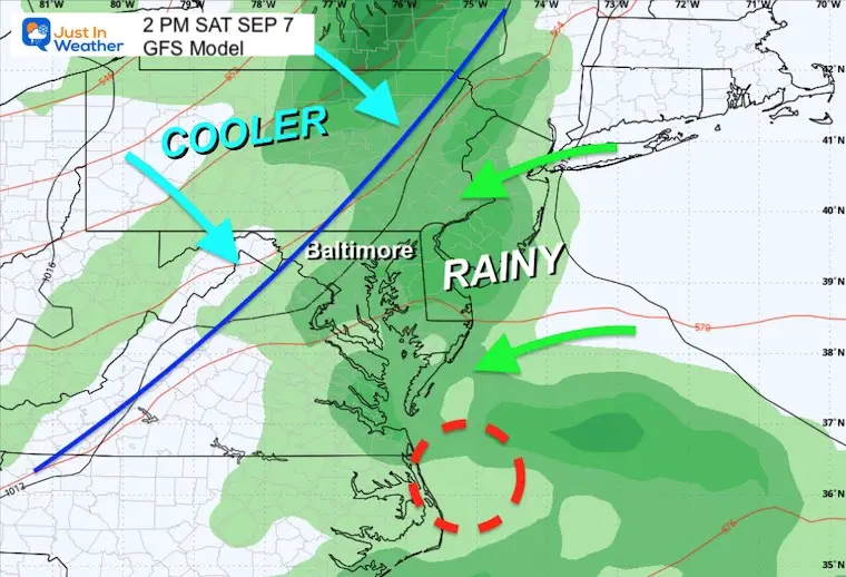 September 4 weather forecast rain Saturday