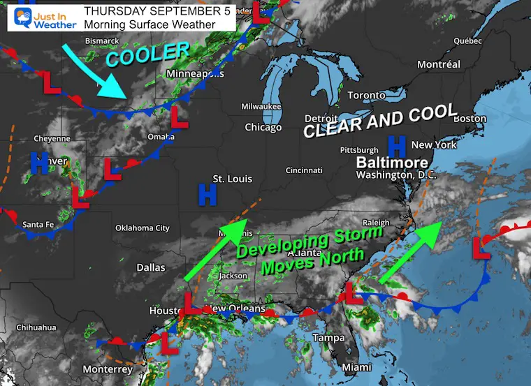 5 September: Warmer for a short time, then the sea winds cool down again before rain on Saturday