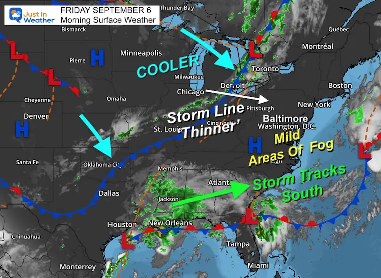 September 6 weather Friday morning