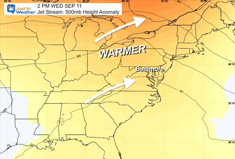 September 6 weather jet stream Wednesday