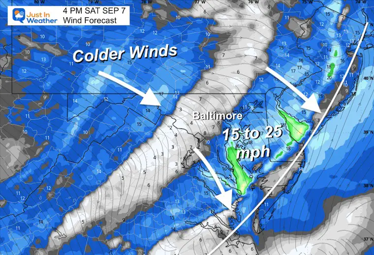 September 7 weather wind Saturday 4 PM