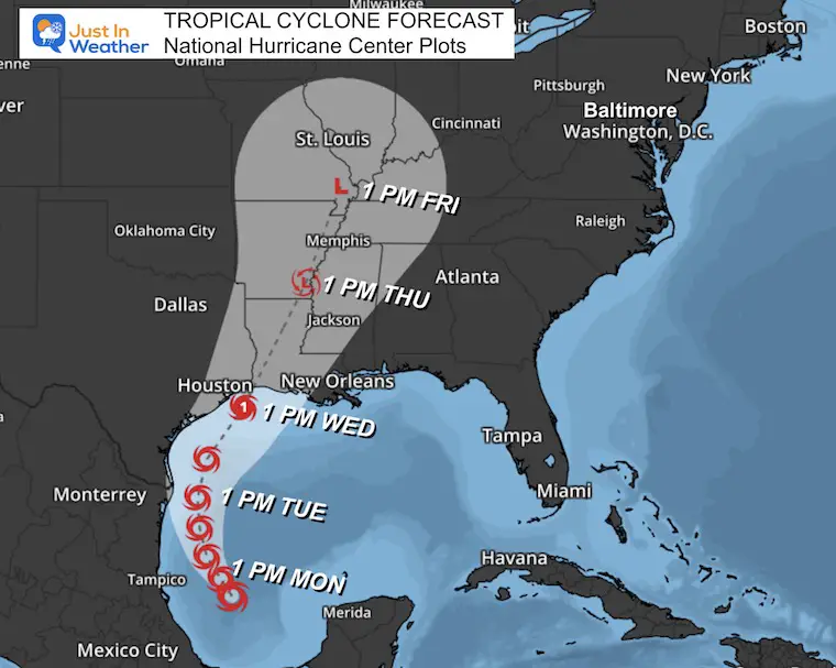 September 8 Tropical Storm Francine Cyclone Six forecast track National Hurricane Center