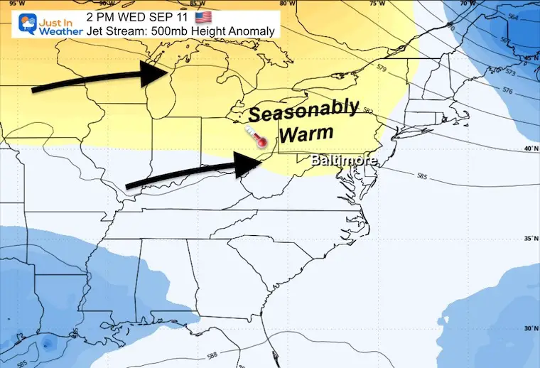 September 8 weather jet stream Wednesday