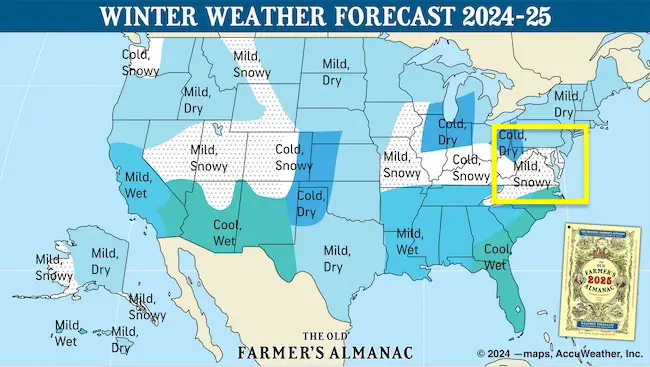 Winter Forecast 2024 to 2025 Old Farmers Almanac