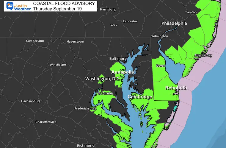 September 19 weather coastal flood advisory