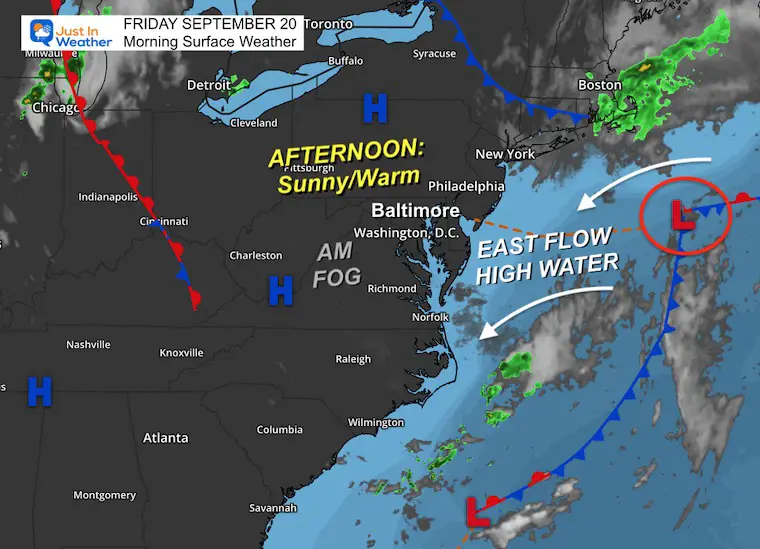 September 20 The last days of summer end warm; rainy and cooler as autumn begins on Sunday