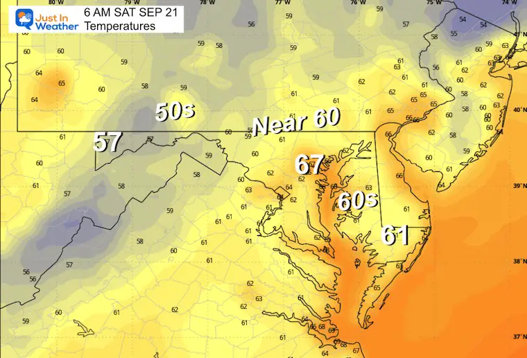 20 September Weather Temperatures Saturday morning