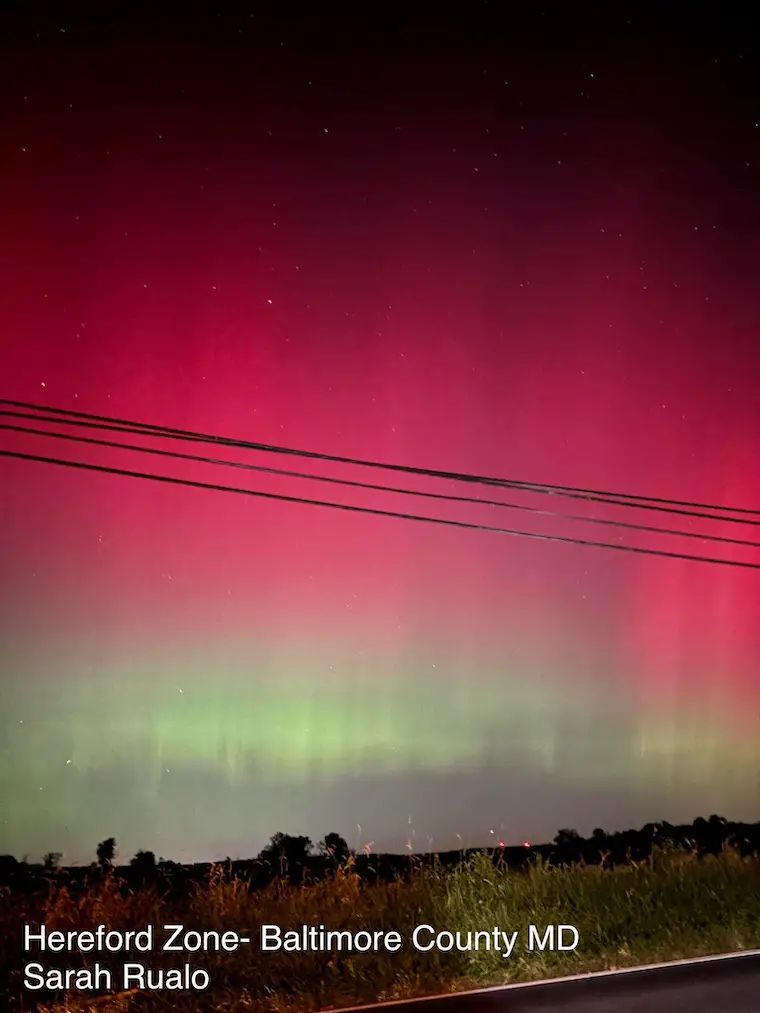 Aurora Norther Lights October 10 Baltimore Maryland