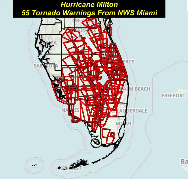 Hurricane Milton Record Tornado Warnings NWS Miami