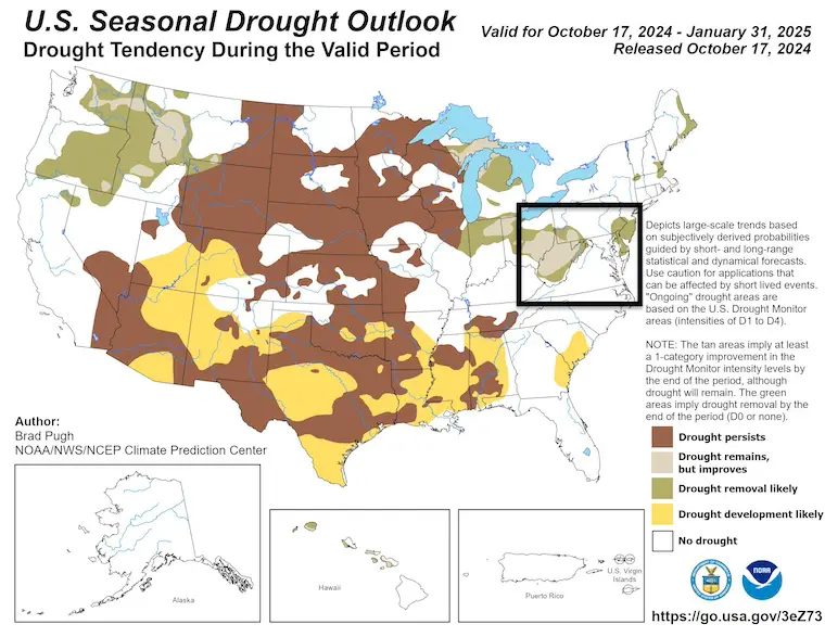 NOAA Winter Outlook 2025 drought