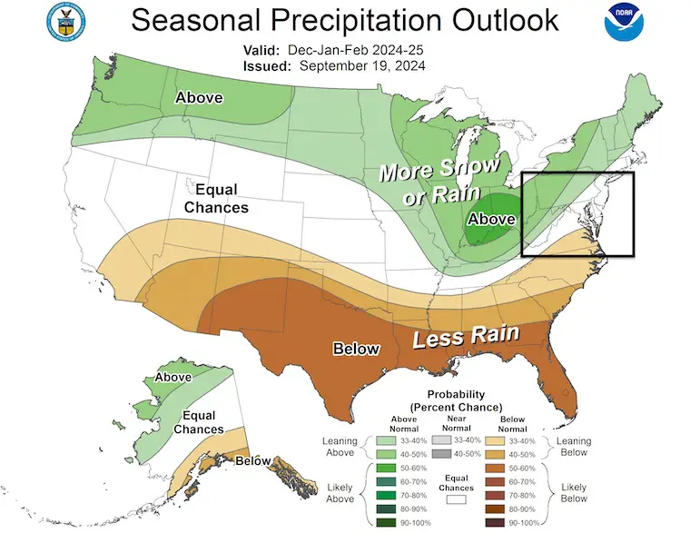 October NOAA Winter Outlook Precipitation