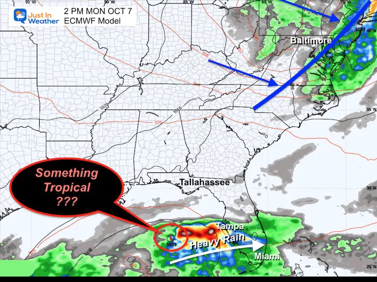 October 1 weather Tropical storm forecast ECMWF Monday