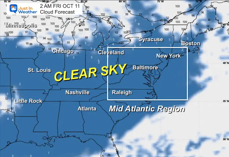 October 10 aurora night sky forecast