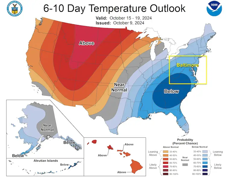 NOAA Temperature Outlook Colder