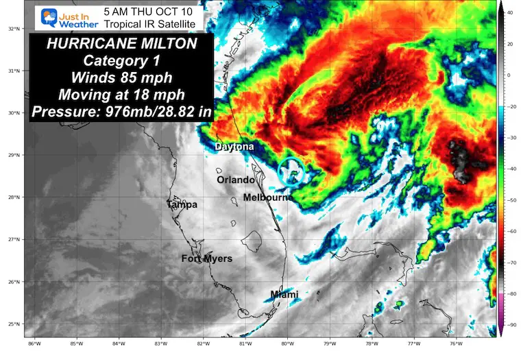 October 10 Hurricane Milton Satellite 5 AM