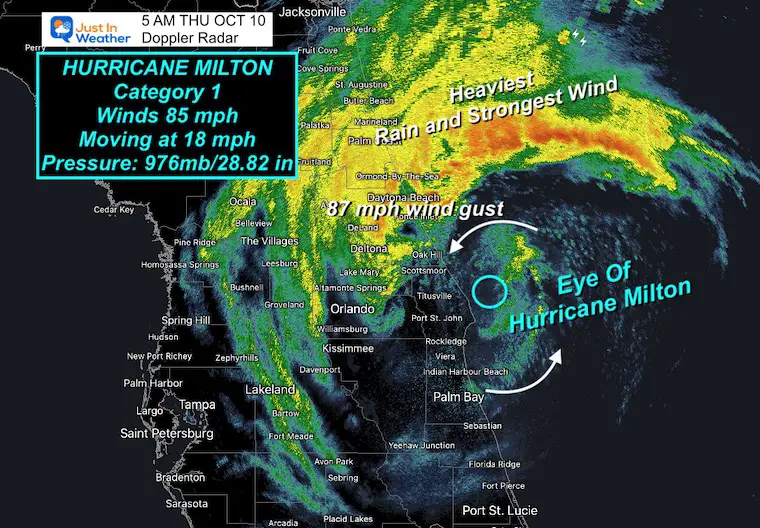 October 10 Hurricane Milton Radar 5 AM