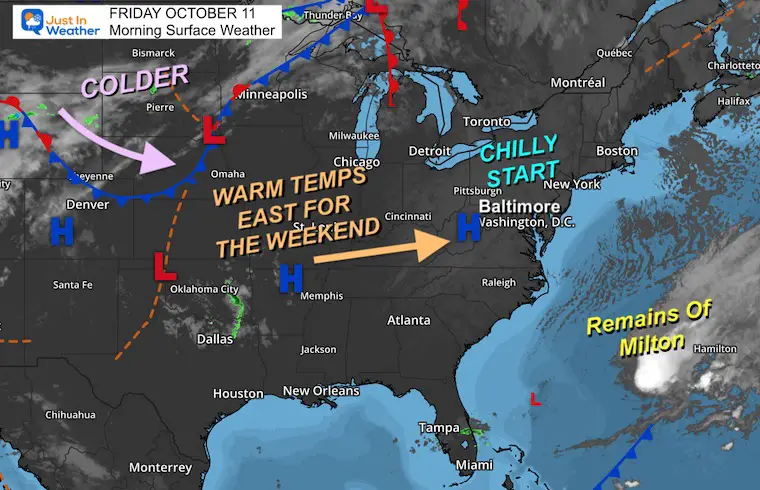 October 11 weather Friday morning