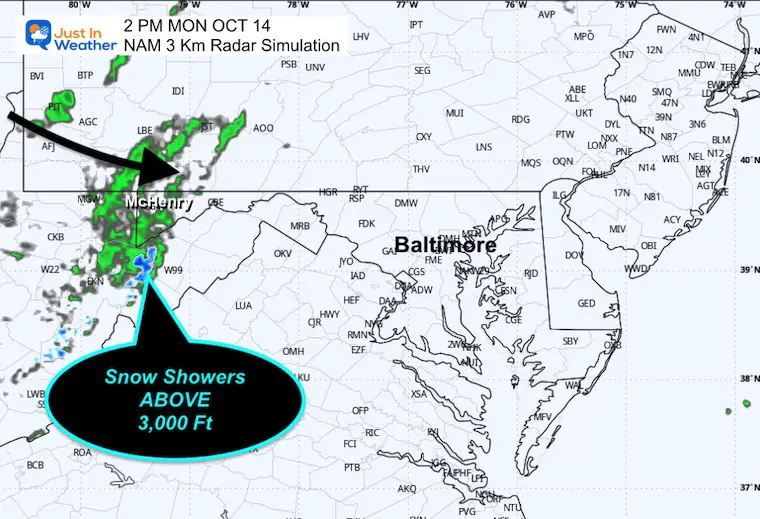 October 13 weather rain snowMonday