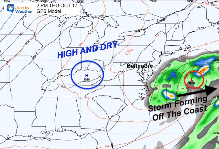 October 17 weather Thursday afternoon 