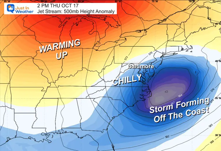 October 17 weather jet stream Thursday afternoon 