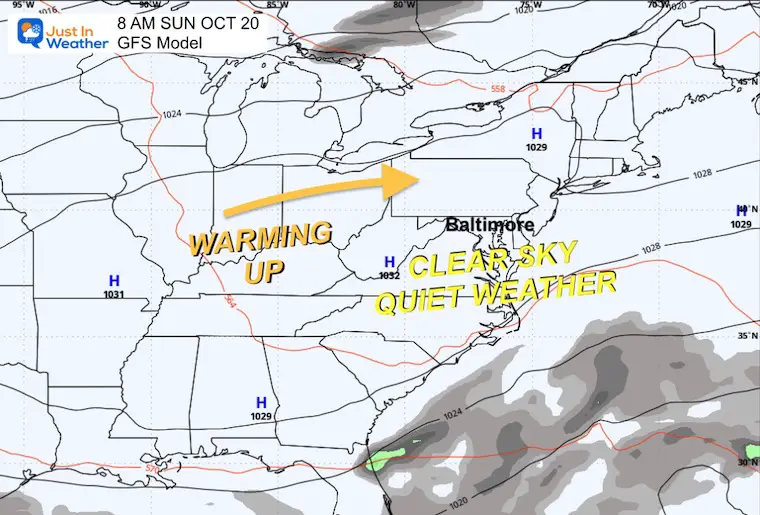 October 18 weather Sunday morning