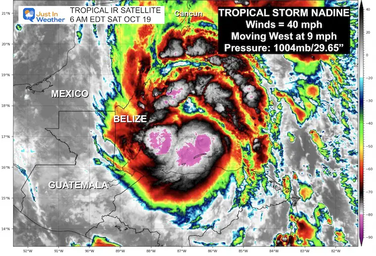 October 19 tropical storm Nadine satellite