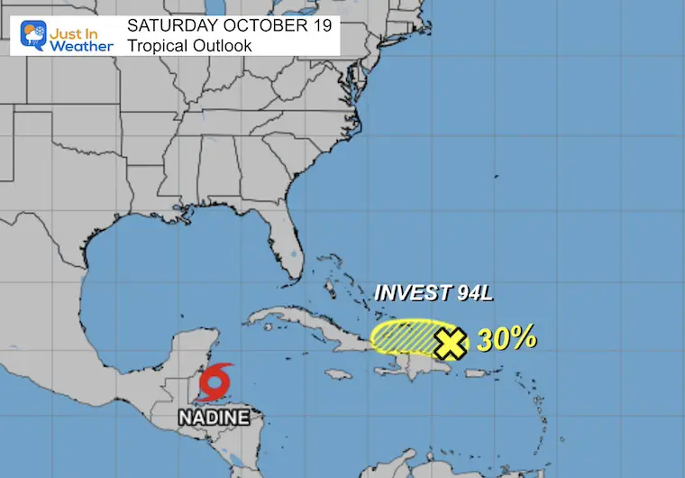 October 19 tropical storm Nadine NHC