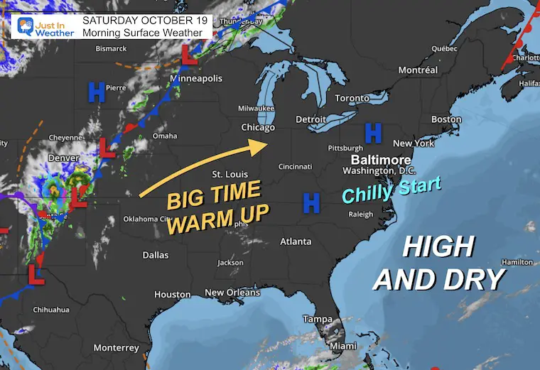 October 19 weather Saturday morning