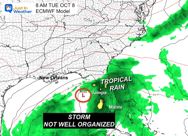 October 2 tropical weather storm forecast ECMWF Tuesday