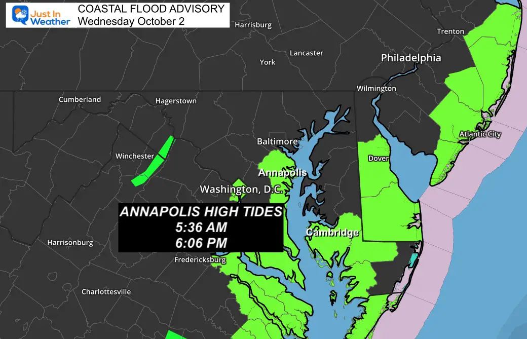 October 2 coastal flood advisory