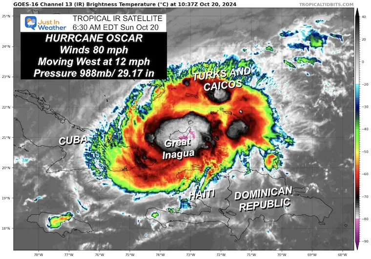 October 20 Hurricane Oscar satellite