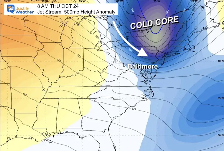 October 20 weather forecast just stream colder Thursday