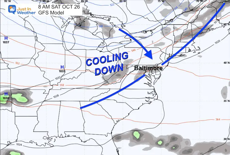 October 21 weather forecast 7 day Saturday