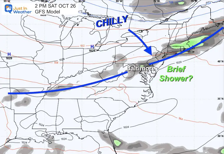 October 22 weather forecast Saturday