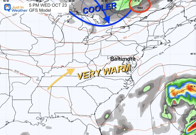 October 22 weather Wednesday