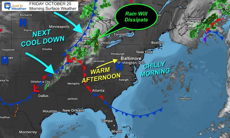 October 25 morning Surface Weather Friday