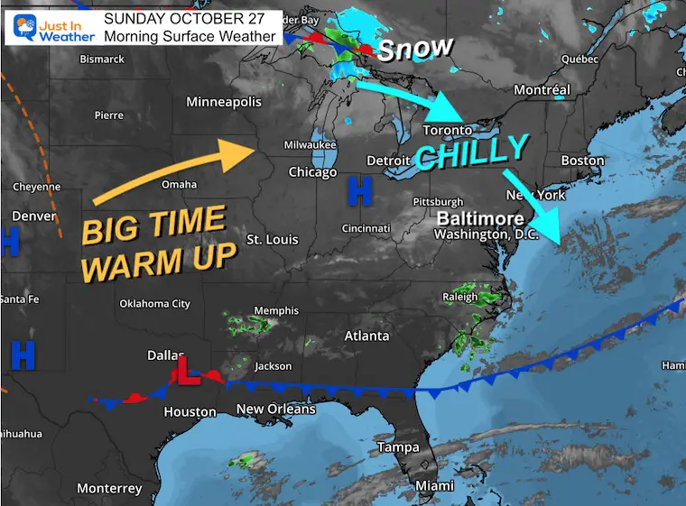 October 27 weather Sunday morning