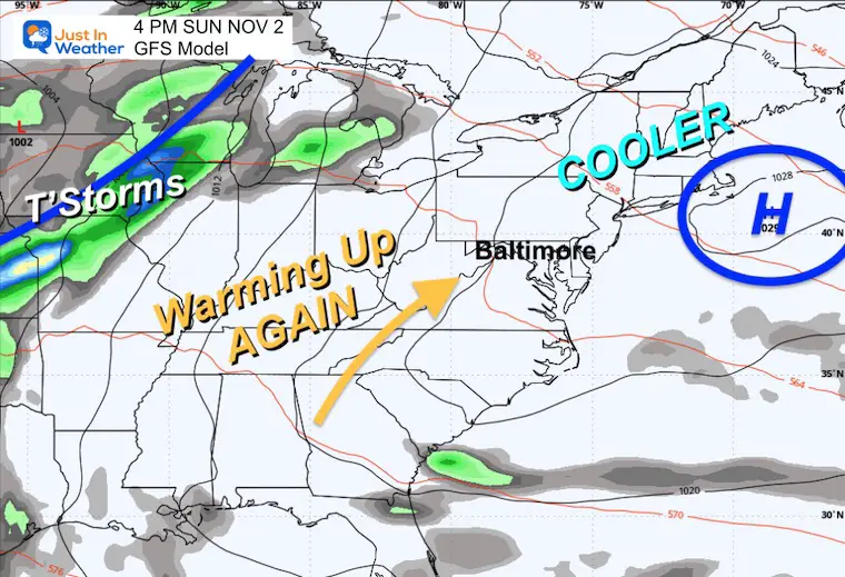 October 29 weather forecast November