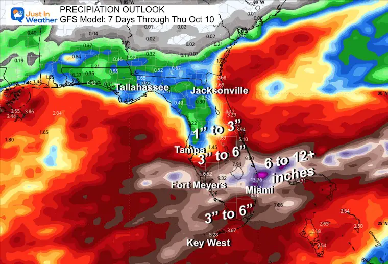 October 4 weather tropical heavy rain Florida