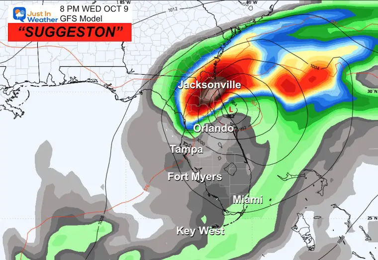 October 5 Tropical Storm Milton GFS Forecast Florida East Coast