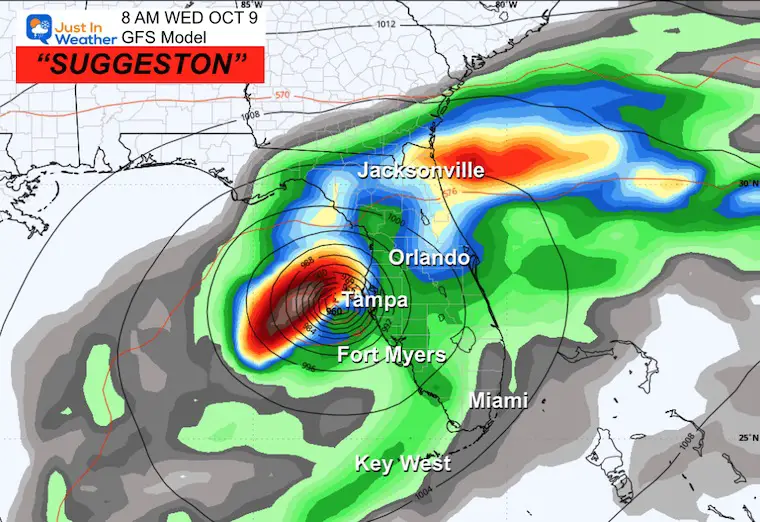 October 5 Tropical Storm Milton GFS Forecast landfall